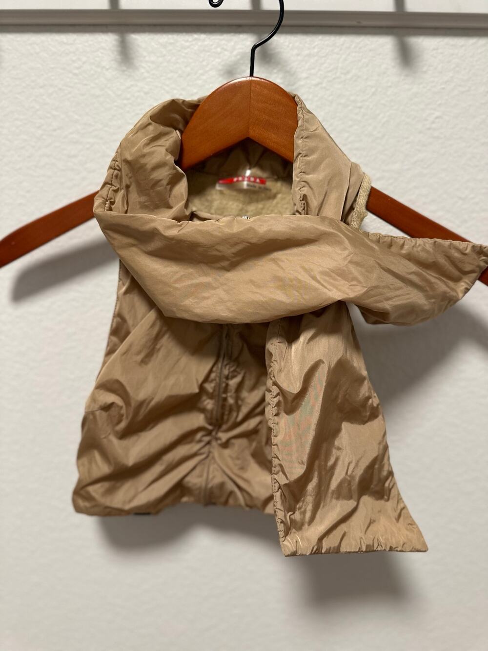 Vintage Prada Camel Nylon Scarf Crop Vest